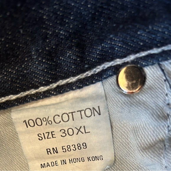 Vintage 70s Lawmen Raw Denim Wide Leg Flare Jeans Size 26 - Picture 5 of 10